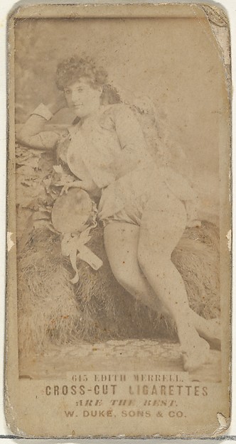 Card Number 615, Edith Merrell, from the Actors and Actresses series (N145-3) issued by Duke Sons & Co. to promote Cross Cut Cigarettes