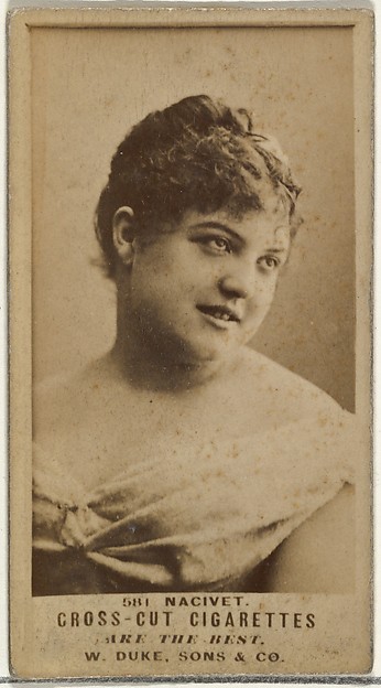 Card Number 581, Nacivet, from the Actors and Actresses series (N145-3) issued by Duke Sons & Co. to promote Cross Cut Cigarettes