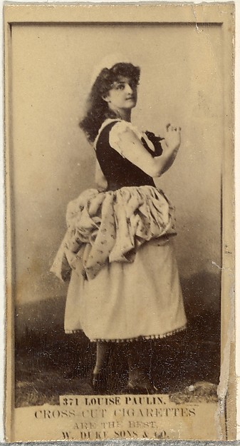 Card Number 371, Louise Paullin, from the Actors and Actresses series (N145-3) issued by Duke Sons & Co. to promote Cross Cut Cigarettes