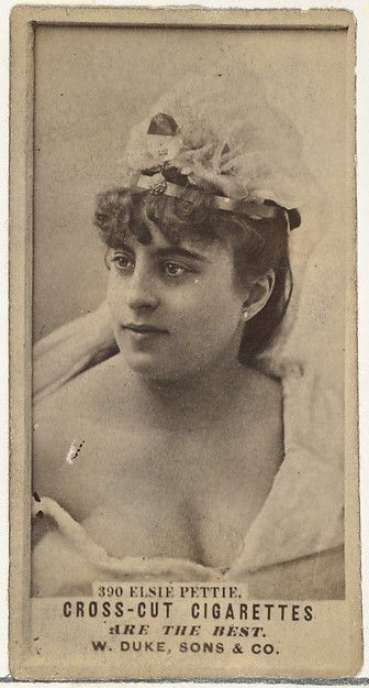 Card Number 390, Elsie Pettie, from the Actors and Actresses series (N145-3) issued by Duke Sons & Co. to promote Cross Cut Cigarettes