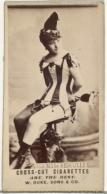 Card Number 323, Mlle. Rescolli, from the Actors and Actresses series (N145-3) issued by Duke Sons & Co. to promote Cross Cut Cigarettes