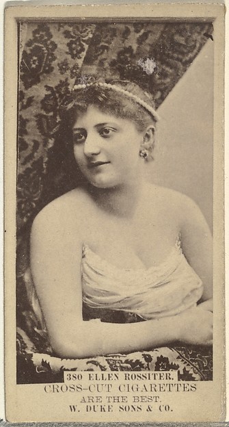 Card Number 380, Ellen Rossiter, from the Actors and Actresses series (N145-3) issued by Duke Sons & Co. to promote Cross Cut Cigarettes
