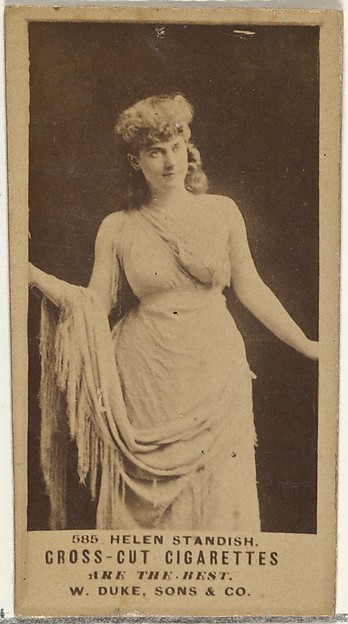 Card Number 585, Helen Standish, from the Actors and Actresses series (N145-3) issued by Duke Sons & Co. to promote Cross Cut Cigarettes