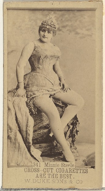 Card Number 341, Minnie Steele, from the Actors and Actresses series (N145-3) issued by Duke Sons & Co. to promote Cross Cut Cigarettes