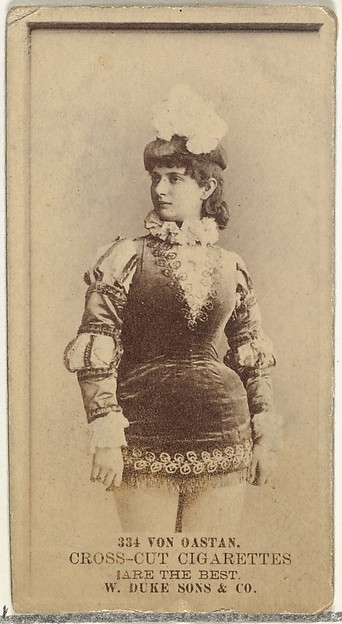 Card Number 334, Von Oastan, from the Actors and Actresses series (N145-3) issued by Duke Sons & Co. to promote Cross Cut Cigarettes