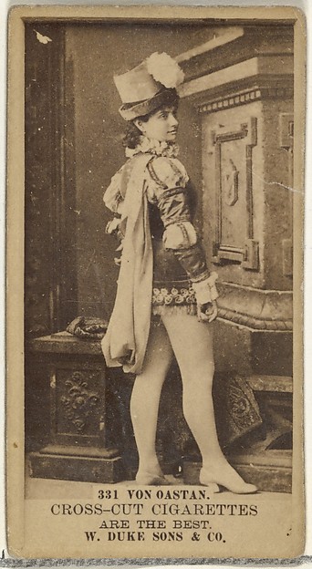 Card Number 331, Von Oastan, from the Actors and Actresses series (N145-3) issued by Duke Sons & Co. to promote Cross Cut Cigarettes