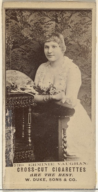 Card Number 739, Erminie Vaughan, from the Actors and Actresses series (N145-3) issued by Duke Sons & Co. to promote Cross Cut Cigarettes