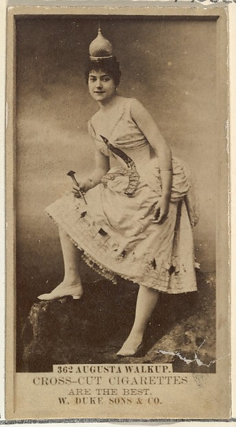 Card Number 362, Augusta Walkup, from the Actors and Actresses series (N145-3) issued by Duke Sons & Co. to promote Cross Cut Cigarettes