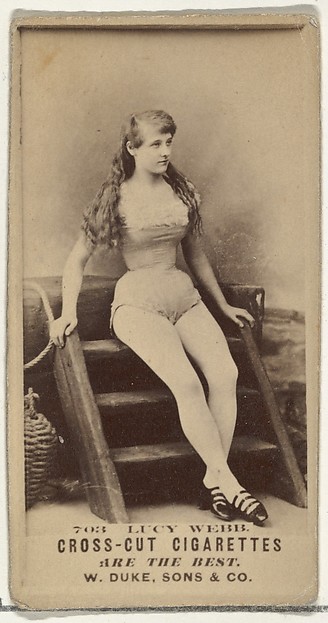 Card Number 703, Lucy Webb, from the Actors and Actresses series (N145-3) issued by Duke Sons & Co. to promote Cross Cut Cigarettes