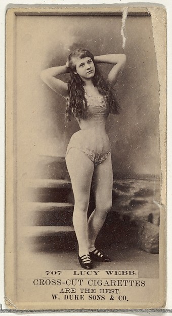 Card Number 707, Lucy Webb, from the Actors and Actresses series (N145-3) issued by Duke Sons & Co. to promote Cross Cut Cigarettes