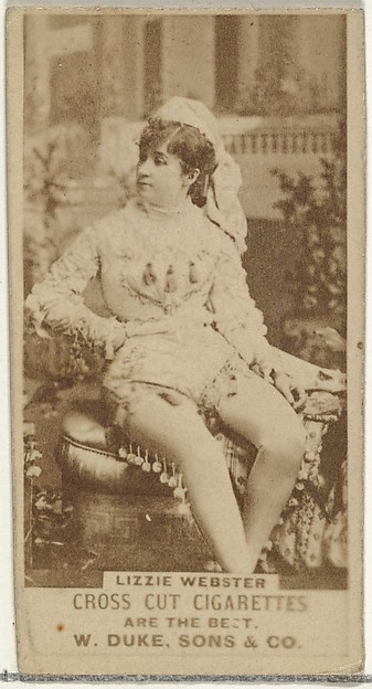 Lizzie Webster, from the Actors and Actresses series (N145-3) issued by Duke Sons & Co. to promote Cross Cut Cigarettes
