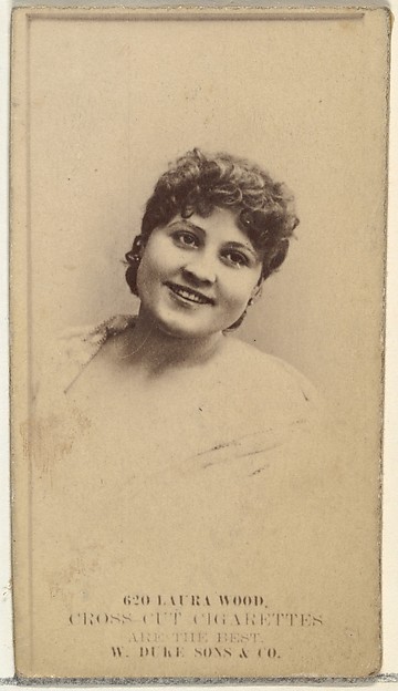 Card Number 620, Laura Wood, from the Actors and Actresses series (N145-3) issued by Duke Sons & Co. to promote Cross Cut Cigarettes