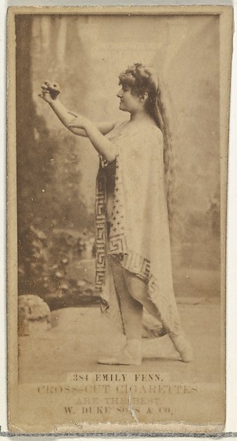 Card Number 384, Emily Fenn, from the Actors and Actresses series (N145-3) issued by Duke Sons & Co. to promote Cross Cut Cigarettes