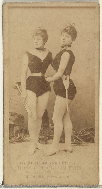 Card Number 347, Richard and Letrey, from the Actors and Actresses series (N145-3) issued by Duke Sons & Co. to promote Cross Cut Cigarettes