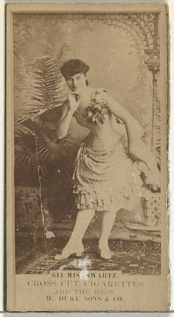 Card Number 644, Miss Schwartz, from the Actors and Actresses series (N145-3) issued by Duke Sons & Co. to promote Cross Cut Cigarettes