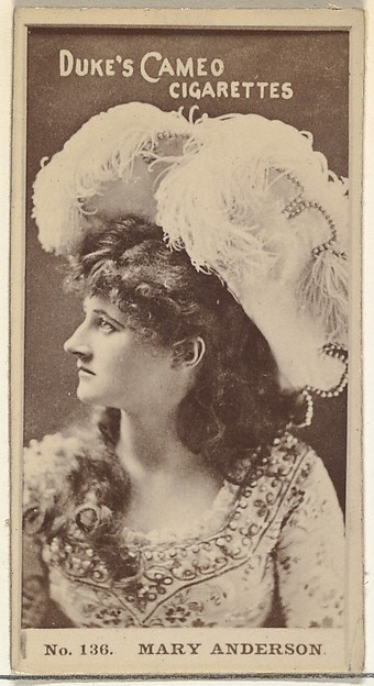 Card Number 136, Mary Anderson, from the Actors and Actresses series (N145-4) issued by Duke Sons & Co. to promote Cameo Cigarettes