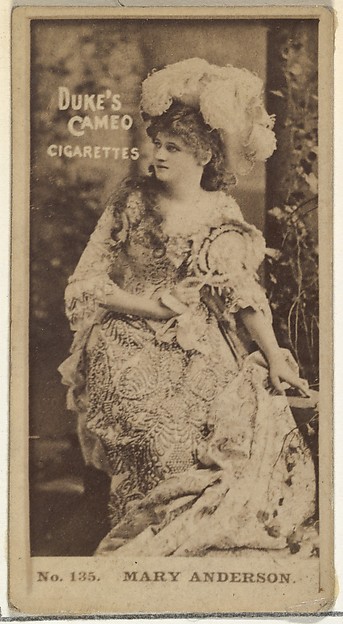 Card Number 135, Mary Anderson, from the Actors and Actresses series (N145-4) issued by Duke Sons & Co. to promote Cameo Cigarettes