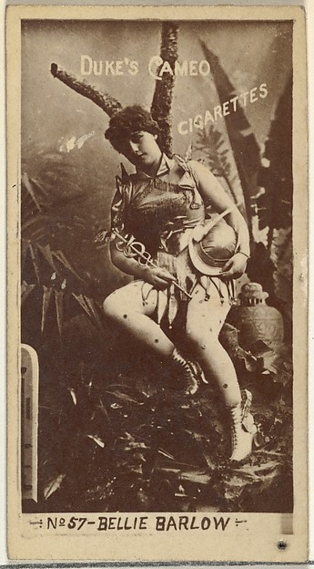 Card Number 57, Billie Barlow, from the Actors and Actresses series (N145-4) issued by Duke Sons & Co. to promote Cameo Cigarettes