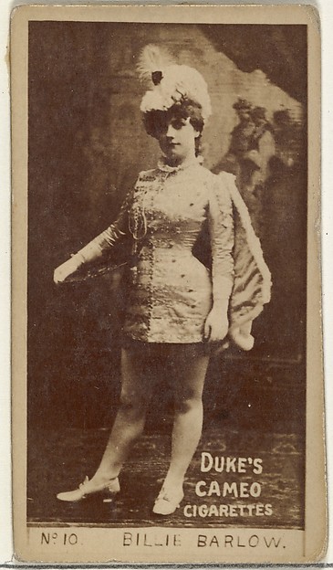 Card Number 10, Billie Barlow, from the Actors and Actresses series (N145-4) issued by Duke Sons & Co. to promote Cameo Cigarettes