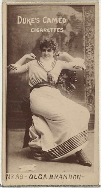 Card Number 59, Olga Brandon, from the Actors and Actresses series (N145-4) issued by Duke Sons & Co. to promote Cameo Cigarettes