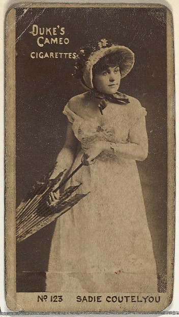 Card Number 123, Sadie Cortelyou, from the Actors and Actresses series (N145-4) issued by Duke Sons & Co. to promote Cameo Cigarettes