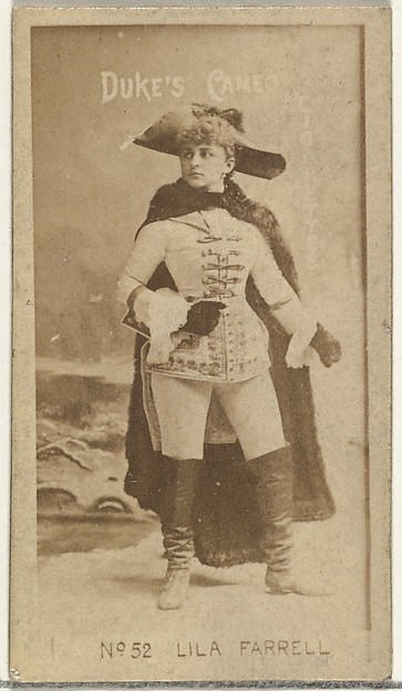 Card Number 52, Lila Farrell, from the Actors and Actresses series (N145-4) issued by Duke Sons & Co. to promote Cameo Cigarettes