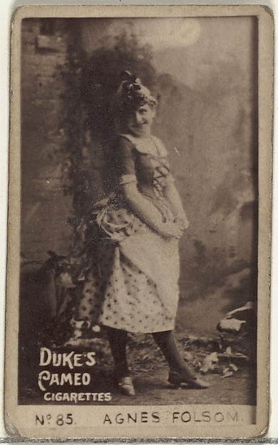 Card Number 85, Agnes Folsom, from the Actors and Actresses series (N145-4) issued by Duke Sons & Co. to promote Cameo Cigarettes by W. Duke, Sons & Co., The Metropolitan Museum of Art