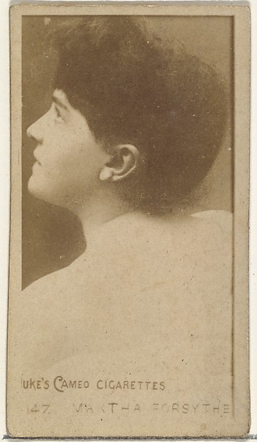 Card Number 147, Martha Forsythe, from the Actors and Actresses series (N145-4) issued by Duke Sons & Co. to promote Cameo Cigarettes