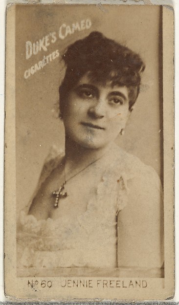 Card Number 60, Jennie Freeland, from the Actors and Actresses series (N145-4) issued by Duke Sons & Co. to promote Cameo Cigarettes