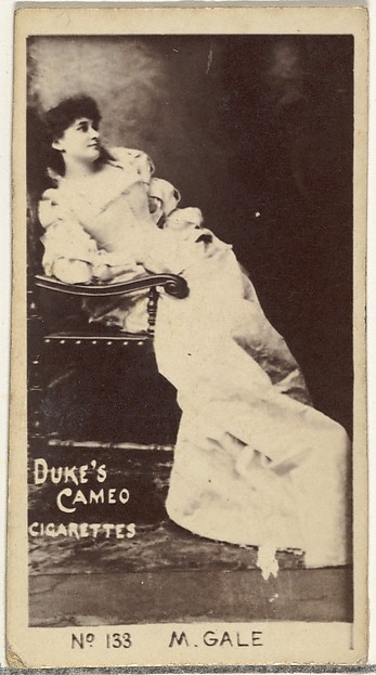 Card Number 133, M. Gale, from the Actors and Actresses series (N145-4) issued by Duke Sons & Co. to promote Cameo Cigarettes