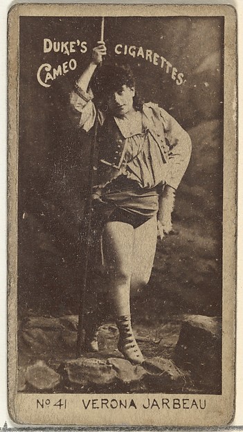 Card Number 41, Vernona Jarbeau, from the Actors and Actresses series (N145-4) issued by Duke Sons & Co. to promote Cameo Cigarettes