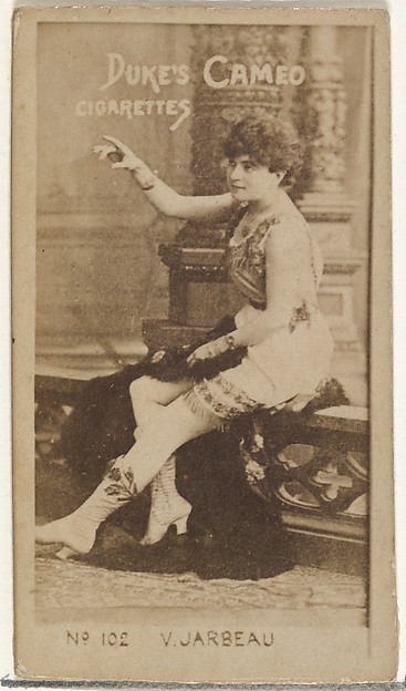 Card Number 102, Vernona Jarbeau, from the Actors and Actresses series (N145-4) issued by Duke Sons & Co. to promote Cameo Cigarettes
