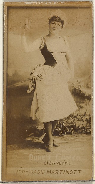 Card Number 100, Sadie Martinot, from the Actors and Actresses series (N145-4) issued by Duke Sons & Co. to promote Cameo Cigarettes