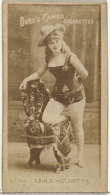 Card Number 114, Agnes Melnotte, from the Actors and Actresses series (N145-4) issued by Duke Sons & Co. to promote Cameo Cigarettes