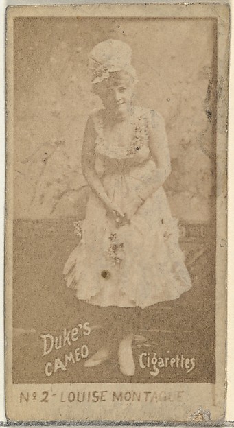 Card Number 2, Louise Montague, from the Actors and Actresses series (N145-4) issued by Duke Sons & Co. to promote Cameo Cigarettes