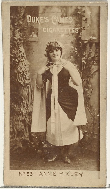 Card Number 53, Annie Pixley, from the Actors and Actresses series (N145-4) issued by Duke Sons & Co. to promote Cameo Cigarettes