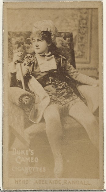 Card Number 119, Adelaide Randall, from the Actors and Actresses series (N145-4) issued by Duke Sons & Co. to promote Cameo Cigarettes