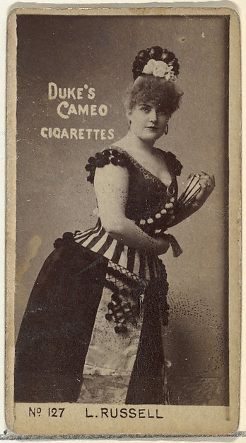 Card Number 127, Lillian Russell, from the Actors and Actresses series (N145-4) issued by Duke Sons & Co. to promote Cameo Cigarettes by W. Duke, Sons & Co., The Metropolitan Museum of Art