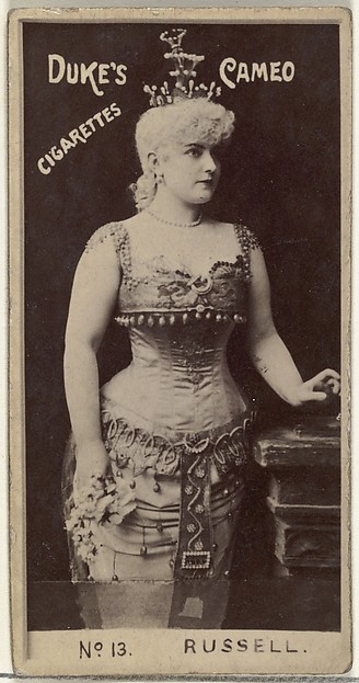 Card Number 13, Lillian Russell, from the Actors and Actresses series (N145-4) issued by Duke Sons & Co. to promote Cameo Cigarettes