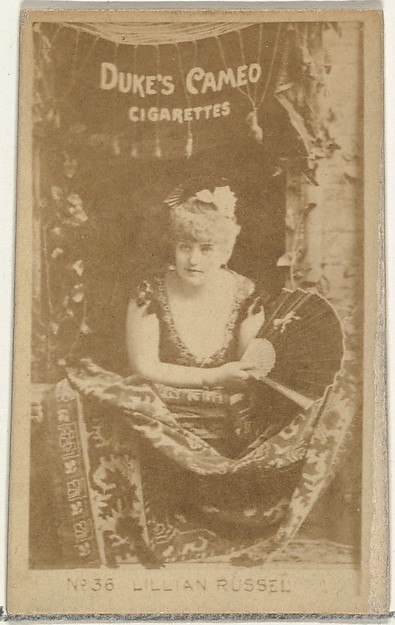 Card Number 36, Lillian Russell, from the Actors and Actresses series (N145-4) issued by Duke Sons & Co. to promote Cameo Cigarettes