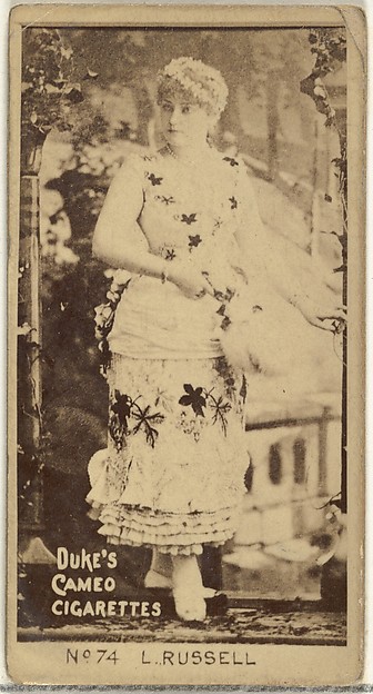 Card Number 74, Lillian Russell, from the Actors and Actresses series (N145-4) issued by Duke Sons & Co. to promote Cameo Cigarettes