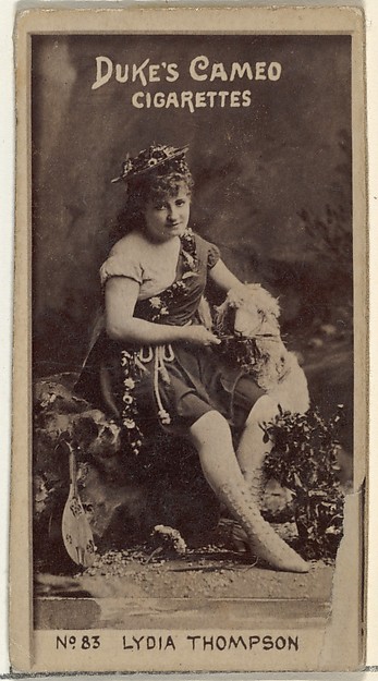 Card Number 83, Lydia Thompson, from the Actors and Actresses series (N145-4) issued by Duke Sons & Co. to promote Cameo Cigarettes