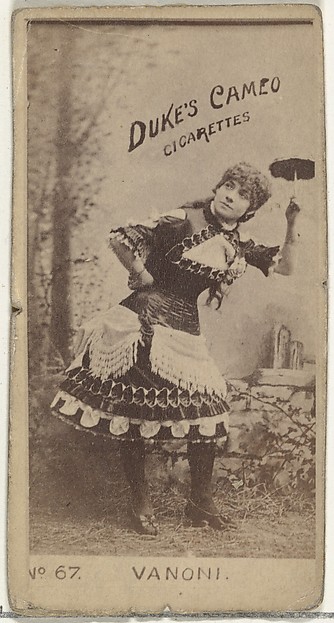 Card Number 67, Miss Vanoni, from the Actors and Actresses series (N145-4) issued by Duke Sons & Co. to promote Cameo Cigarettes by W. Duke, Sons & Co., The Metropolitan Museum of Art