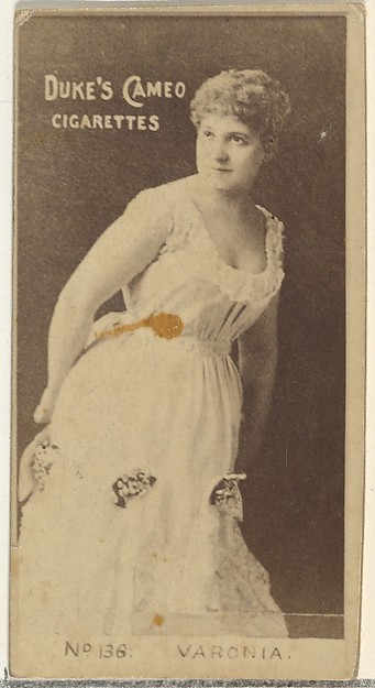 Card Number 136, Irene Varonia, from the Actors and Actresses series (N145-4) issued by Duke Sons & Co. to promote Cameo Cigarettes
