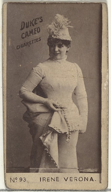 Card Number 93, Irene Verona, from the Actors and Actresses series (N145-4) issued by Duke Sons & Co. to promote Cameo Cigarettes