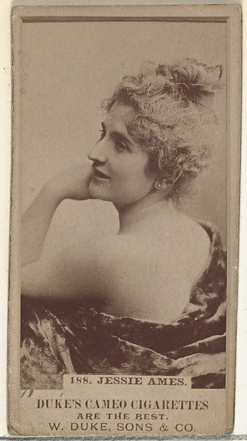 Card Number 188, Jessie Ames, from the Actors and Actresses series (N145-5) issued by Duke Sons & Co. to promote Cameo Cigarettes
