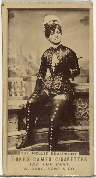 Card Number 391, Nellie Beaumont, from the Actors and Actresses series (N145-5) issued by Duke Sons & Co. to promote Cameo Cigarettes