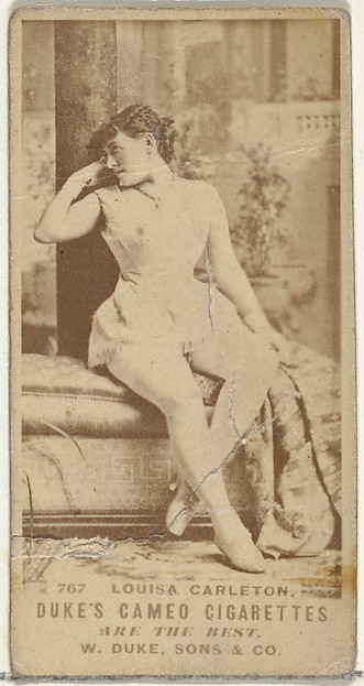 Card Number 767, Louisa Carleton, from the Actors and Actresses series (N145-5) issued by Duke Sons & Co. to promote Cameo Cigarettes