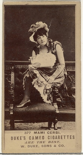 Card Number 377, Mami Cerbi, from the Actors and Actresses series (N145-5) issued by Duke Sons & Co. to promote Cameo Cigarettes
