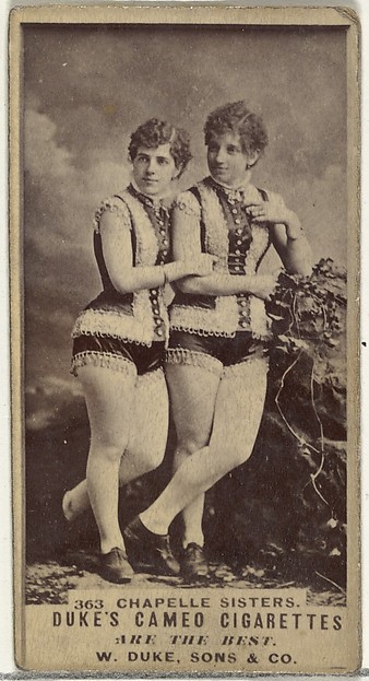 Card Number 363, Chapelle Sisters, from the Actors and Actresses series (N145-5) issued by Duke Sons & Co. to promote Cameo Cigarettes